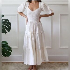 Mille Resort Maja Dress in Pearl Eyelet XXS